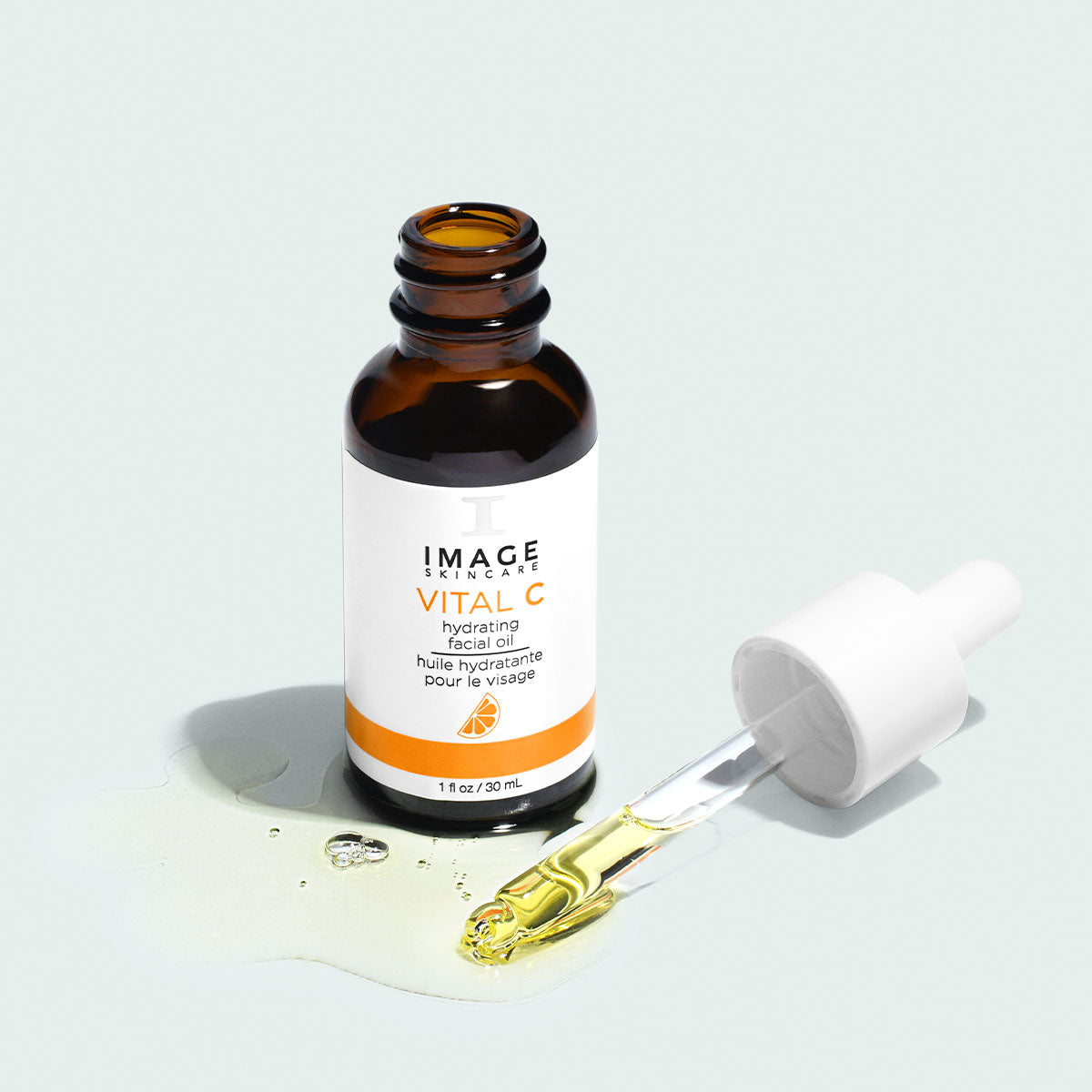 IMAGE SKINCARE Vital C Hydrating Facial Oil – nährendes Gesichtsöl, 30ml, Pipettenflasche offen mit Pipette