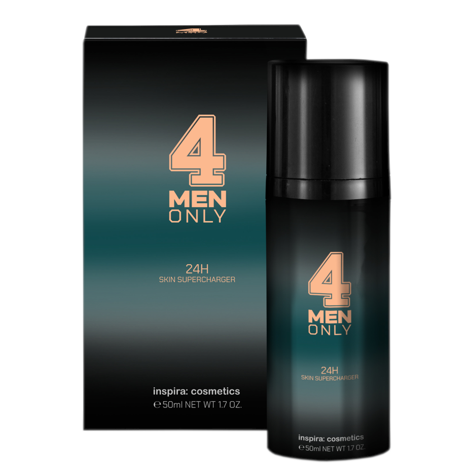 INSPIRA:COSMETICS 4 MEN ONLY 24H Skin Supercharger – Gelcreme für Männerhaut, 50ml, Pumpspender und Umkarton