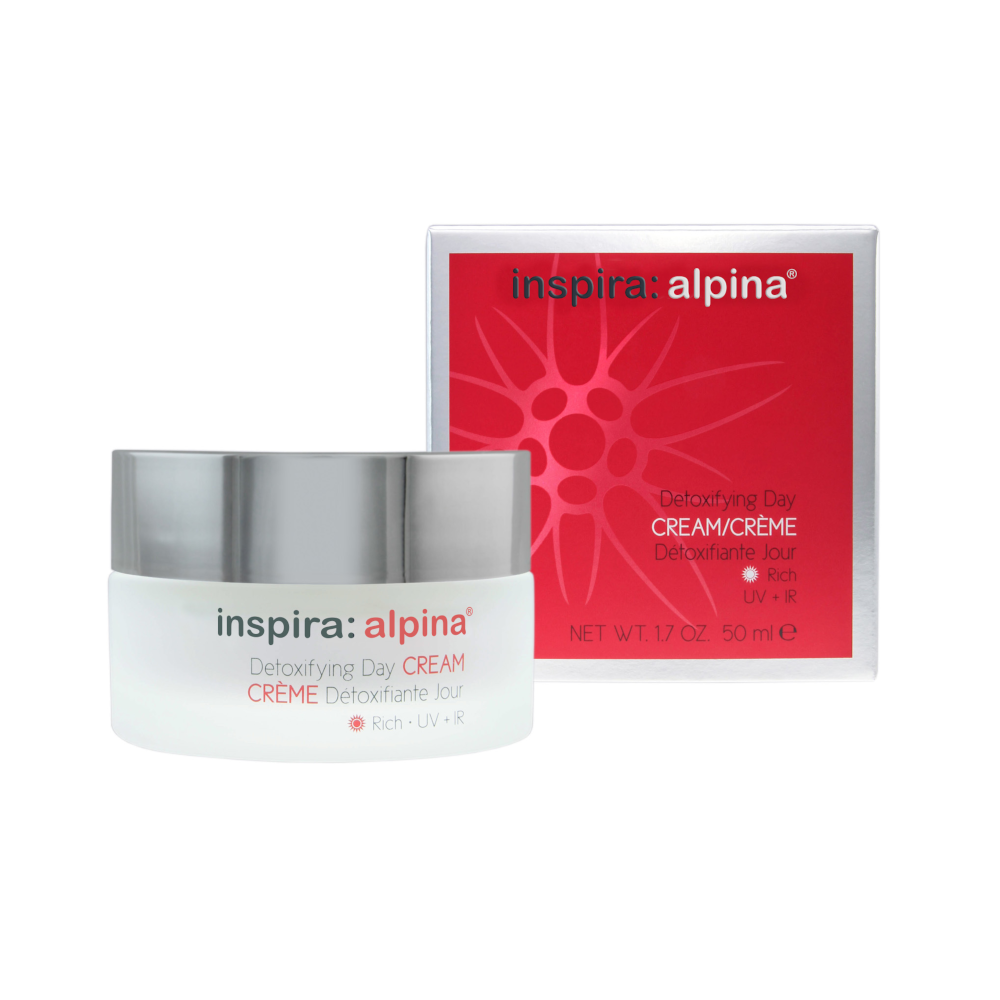 INSPIRA:COSMETICS inspira:alpina Detoxifying Day Cream Rich – Reichhaltige Tagespflege mit Detox-Effekt, 50ml, Tiegel und Umkarton