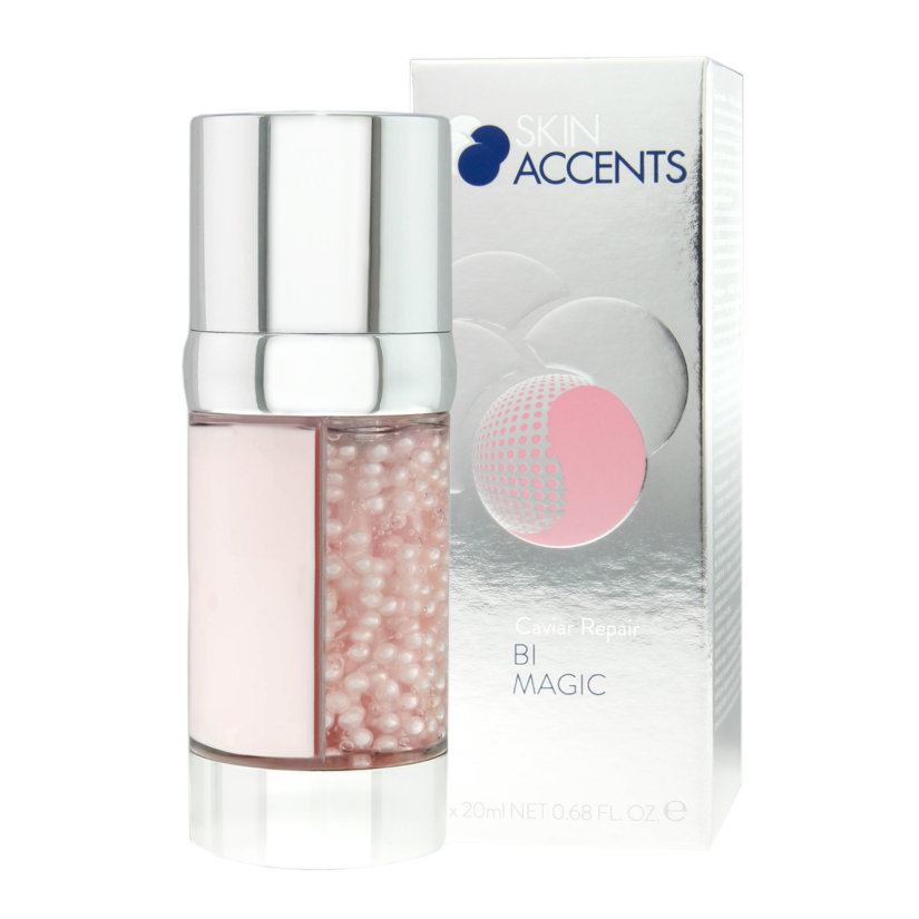 INSPIRA:COSMETICS Skin Accents Bi Magic CAVIAR REPAIR – luxuriöses Serum-&-Creme-Duo, 2x20ml, Pumpspender und Umkarton