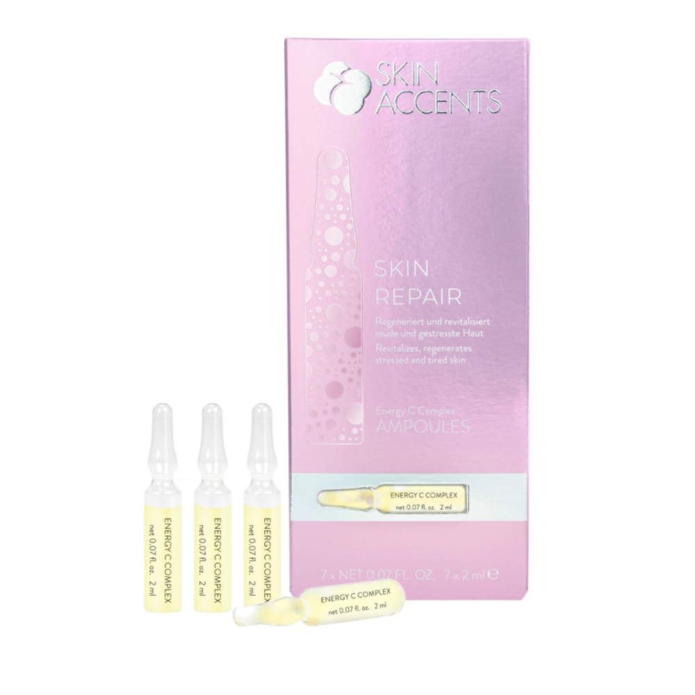 INSPIRA:COSMETICS Skin Accents Energy Complex – revitalisierender Vitamin-Boost, 7x2ml, Ampullen und Umkarton