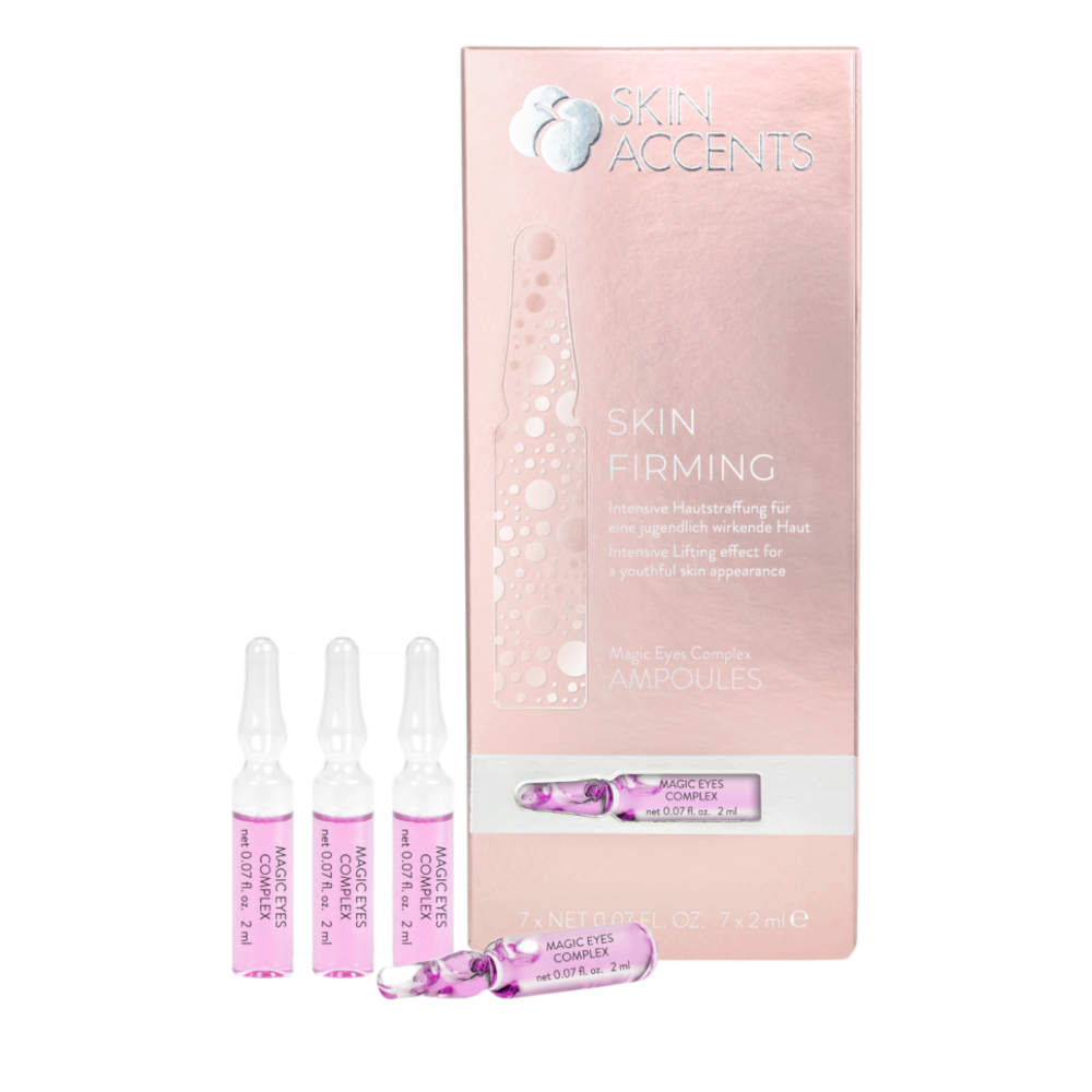 INSPIRA:COSMETICS Skin Accents Magic Eyes Complex – erfrischende Pflege für die Augenpartie, 7x2ml, Ampullen und Umkarton
