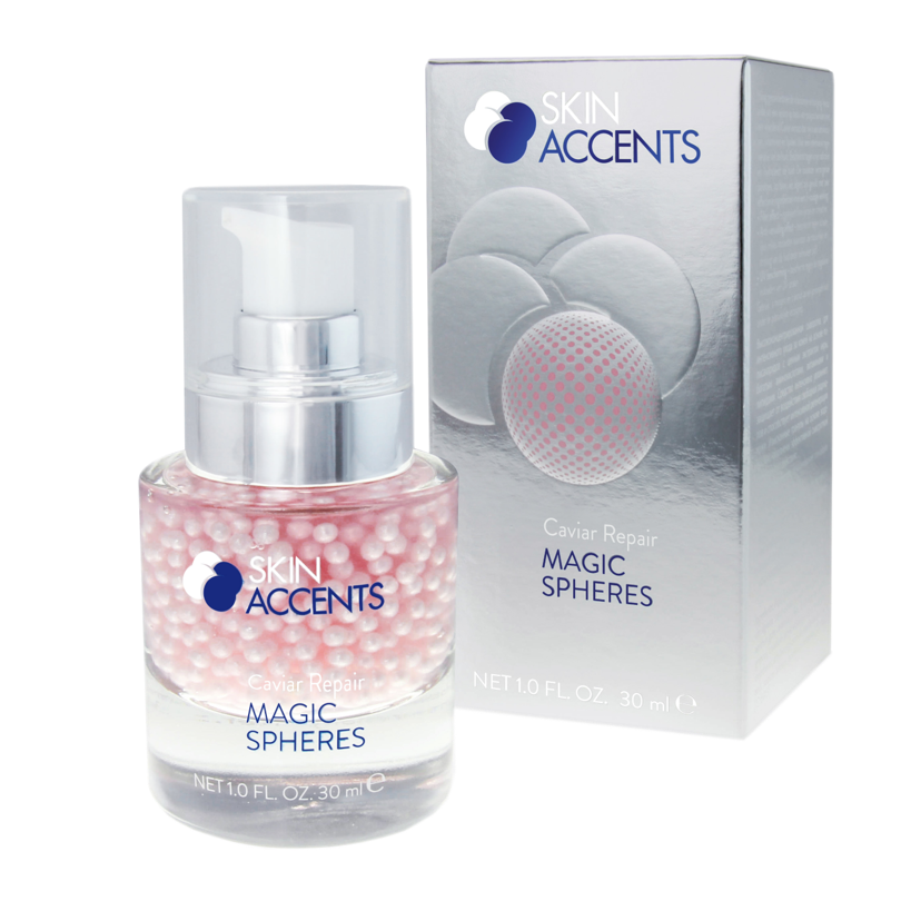 INSPIRA:COSMETICS Skin Accents Magic Spheres CAVIAR REPAIR – revitalisierende Anti-Aging Pflege, 30ml, Pumpspender und Umkarton