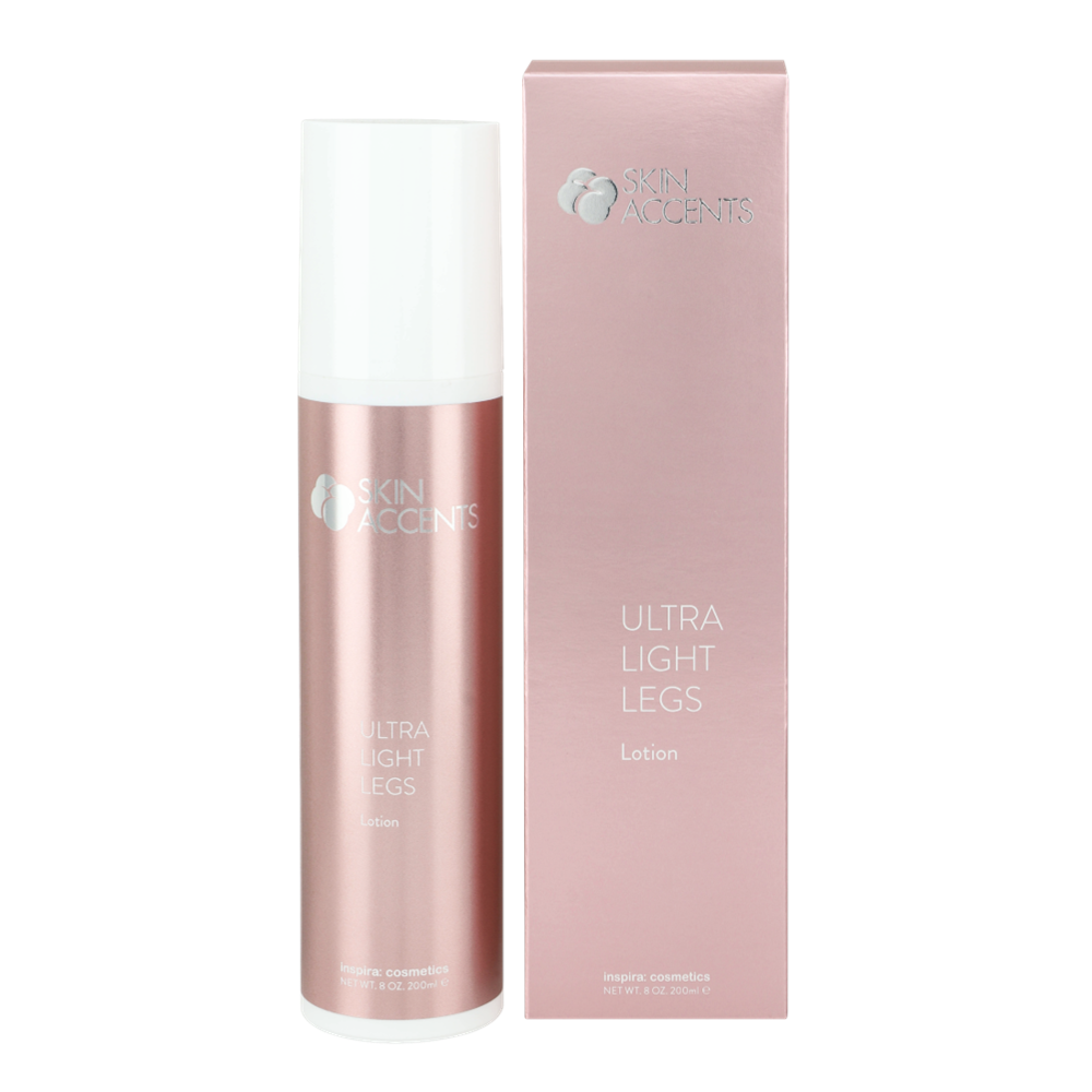 INSPIRA:COSMETICS Skin Accents Ultralight Legs Lotion  – kühlende Pflege für müde Beine, 200ml, Pumpspender und Umkarton
