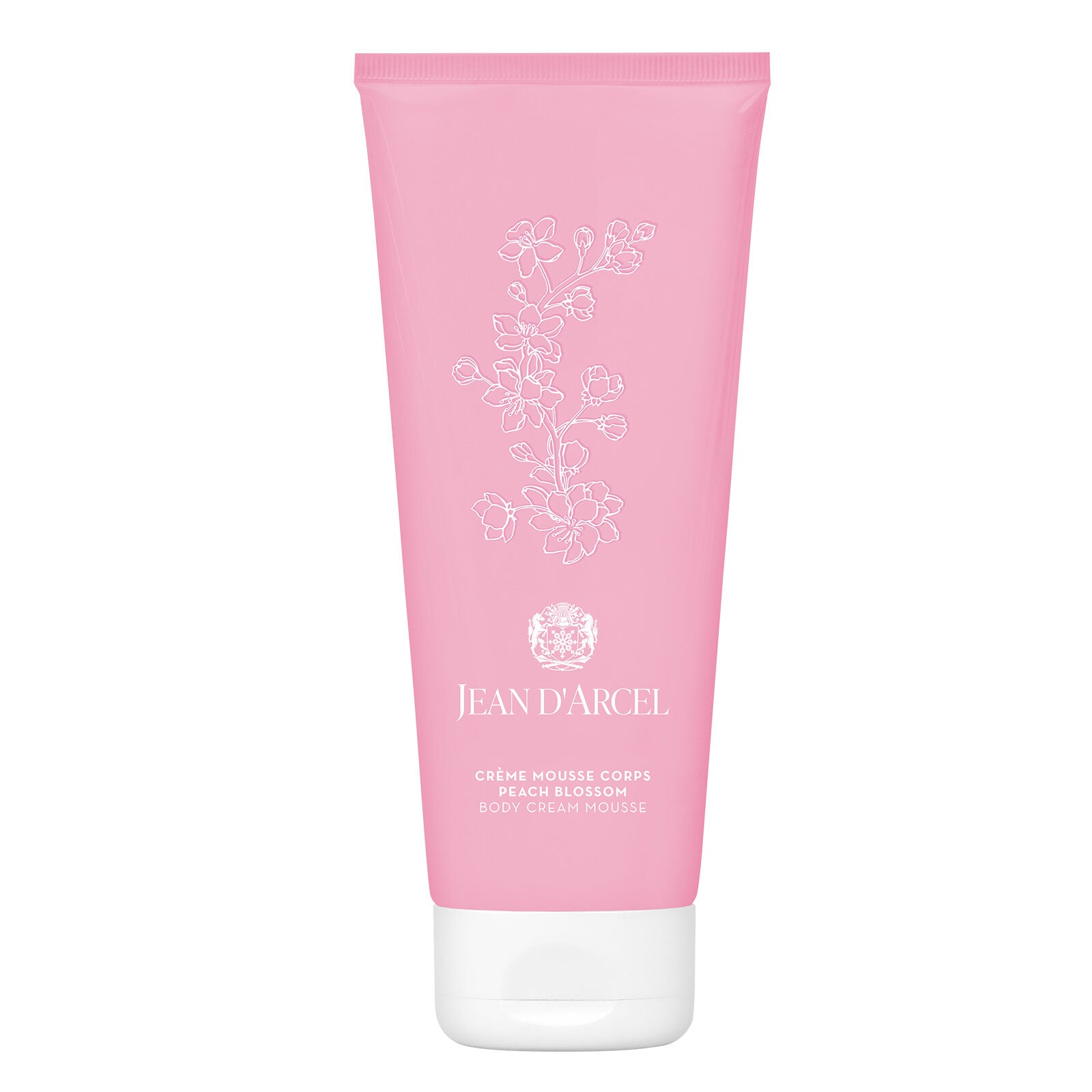 JEAN D'ARCEL body cream mousse peach blossom – Body Mousse mit Pfirsichkernöl & Weißte, 200ml, Tube