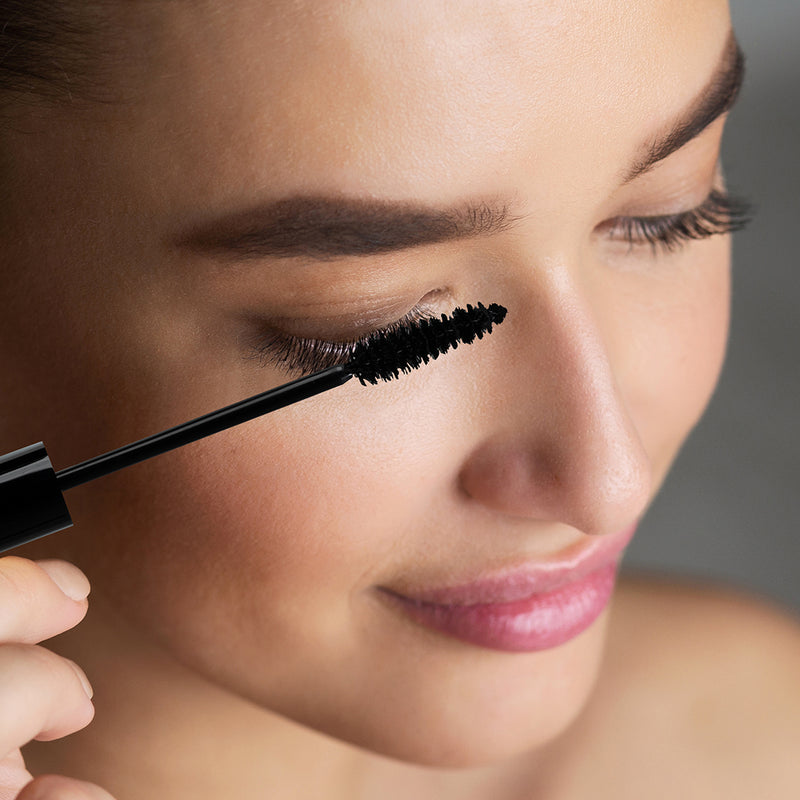 JEAN D'ARCEL Lash Sensation Mascara  – no.1 , 8,5ml, Woman Applying Black Mascara on Eyelashes with Makeup Brush