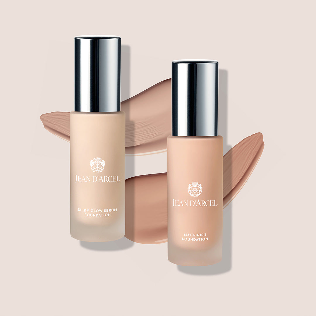JEAN D'ARCEL Mat Finish Foundation, 30ml, Textur Vergleich zu Silky Foundation