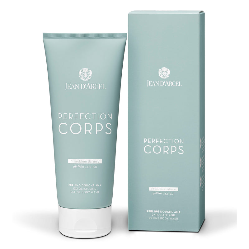 JEAN D'ARCEL PERFECTION CORPS Peeling Douche AHA – Verfeinerndes Duschpeeling, 200ml, Tube und Umkarton