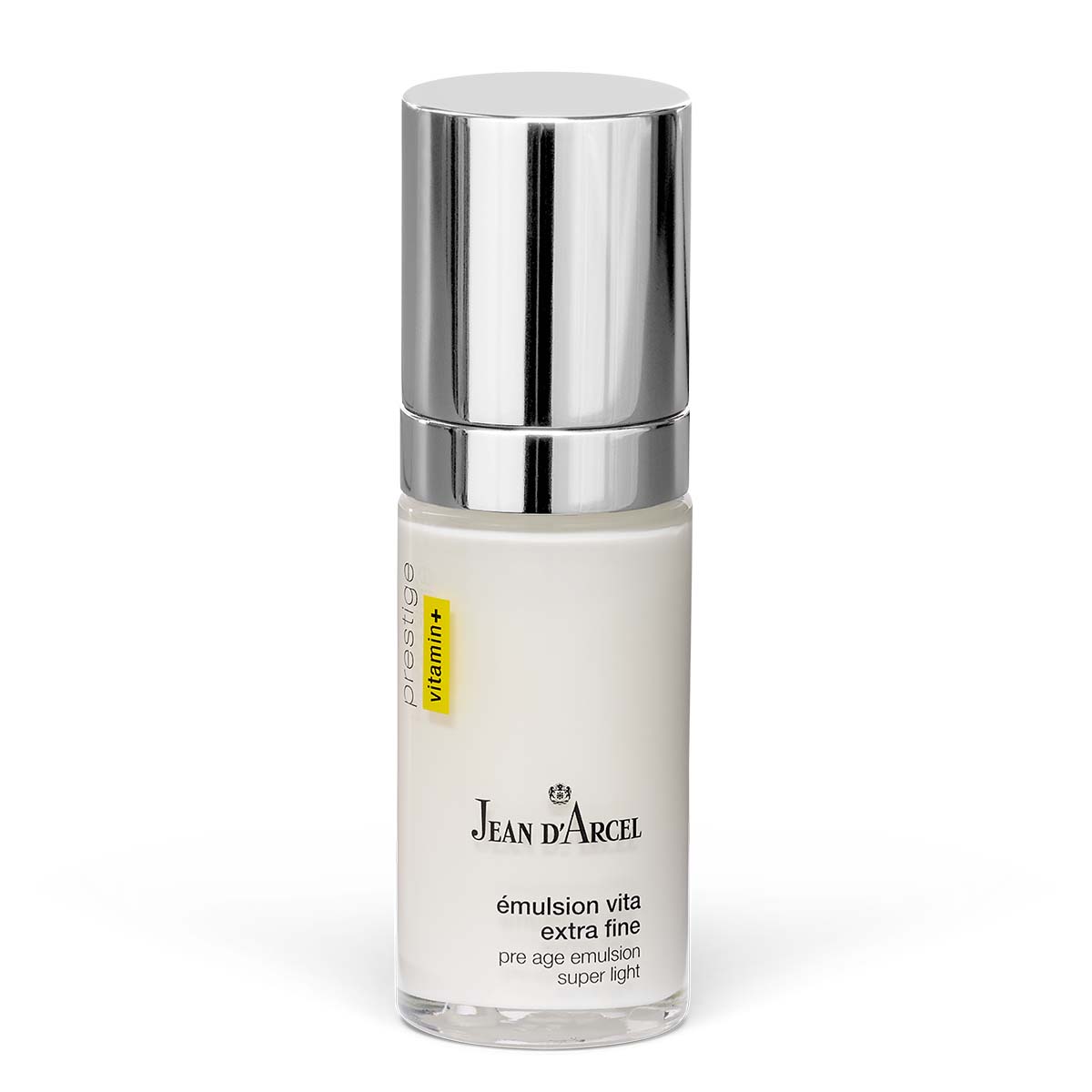 JEAN D'ARCEL PRESTIGE VITAMIN+ émulsion vita extra fine  – Leichte Vitaminpflege für Misch- & leicht trockene Haut, 30ml, Pumpspender