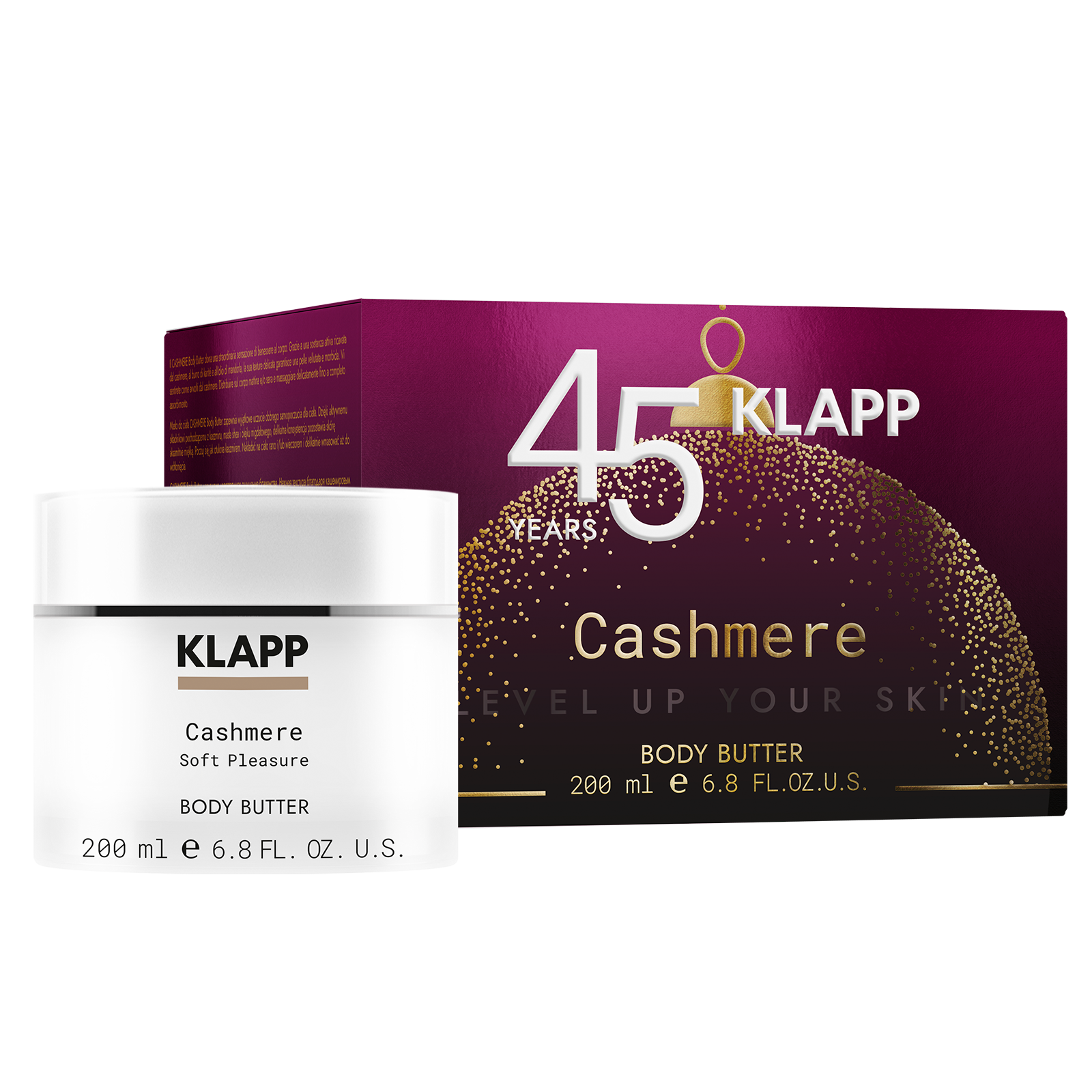 KLAPP CASHMERE Body Butter – Christmas Collection, 200ml, Tiegel mit Geschenkkarton