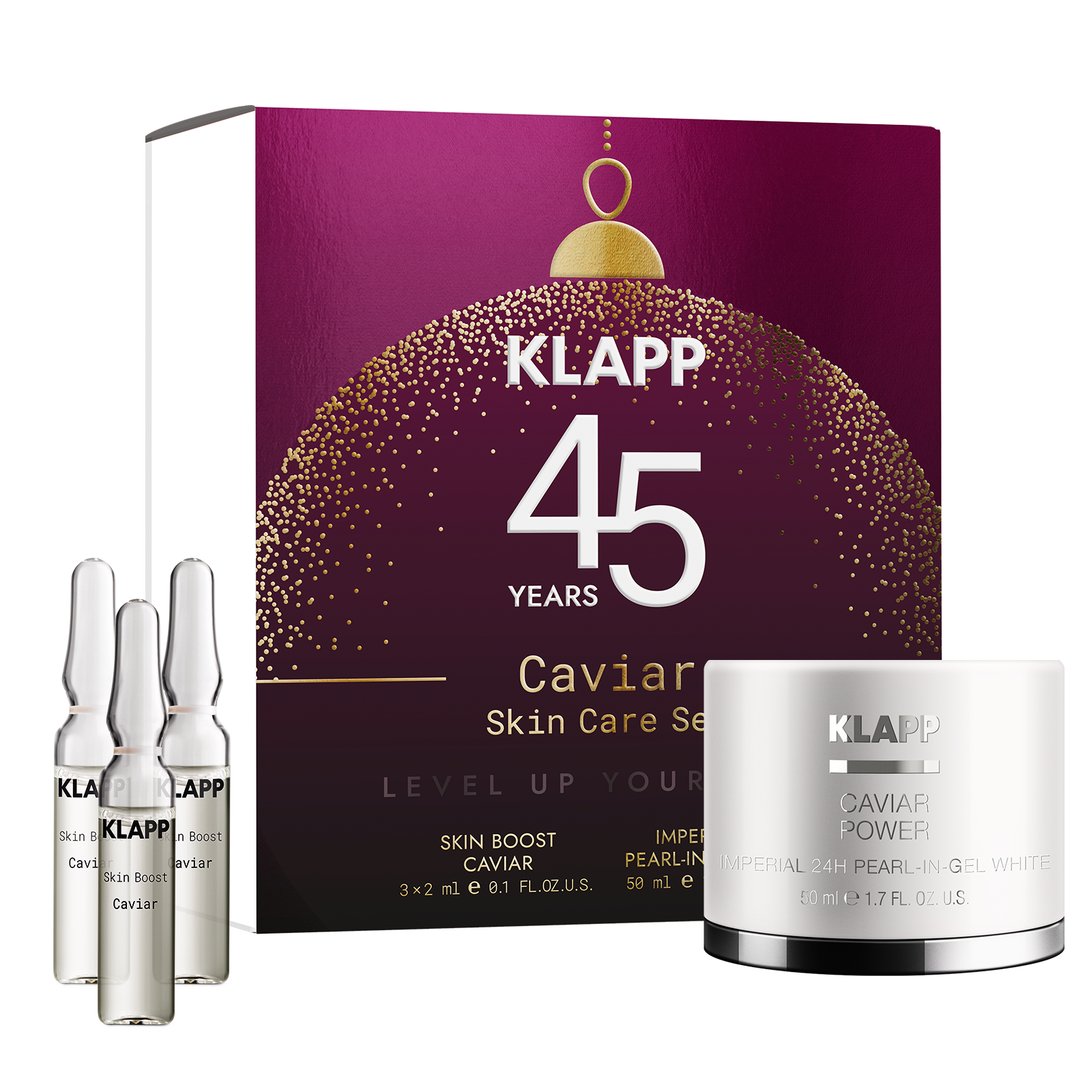 KLAPP Caviar Skin Care Set  – Christmas Collection, 1Stk, Einzelprodukte und Geschenkkarton