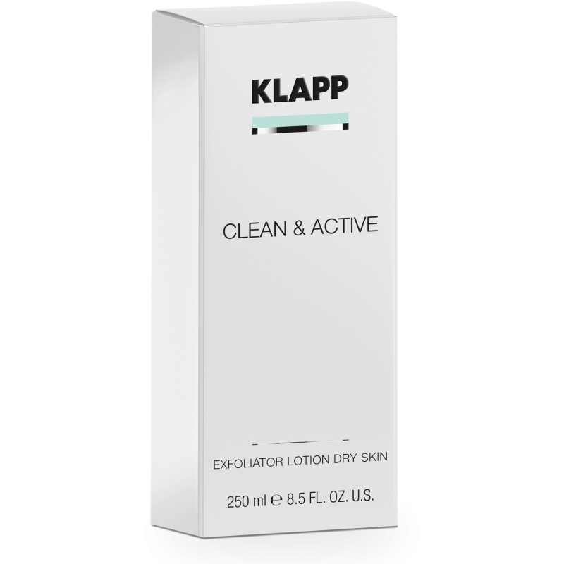 KLAPP Clean & Active Exfoliator Lotion Dry Skin – Klärendes Gesichtswasser für trockene Haut, 250ml, Umkarton