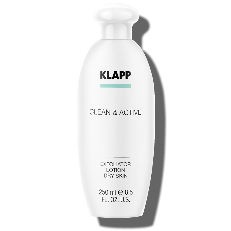 KLAPP Clean & Active Exfoliator Lotion Dry Skin – Klärendes Gesichtswasser für trockene Haut, 250ml