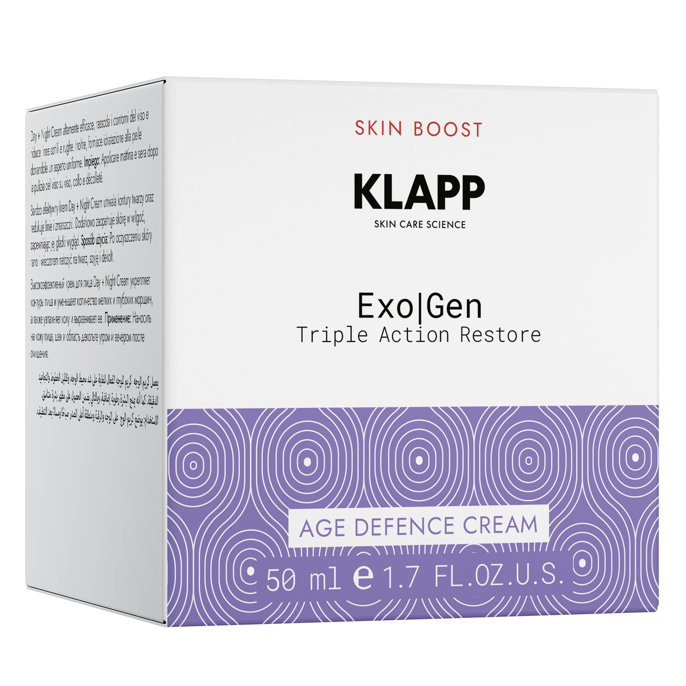 KLAPP Exo|Gen Triple Action Restore Age Defense Cream – Anti-Aging Pflege, 50ml, Umkarton