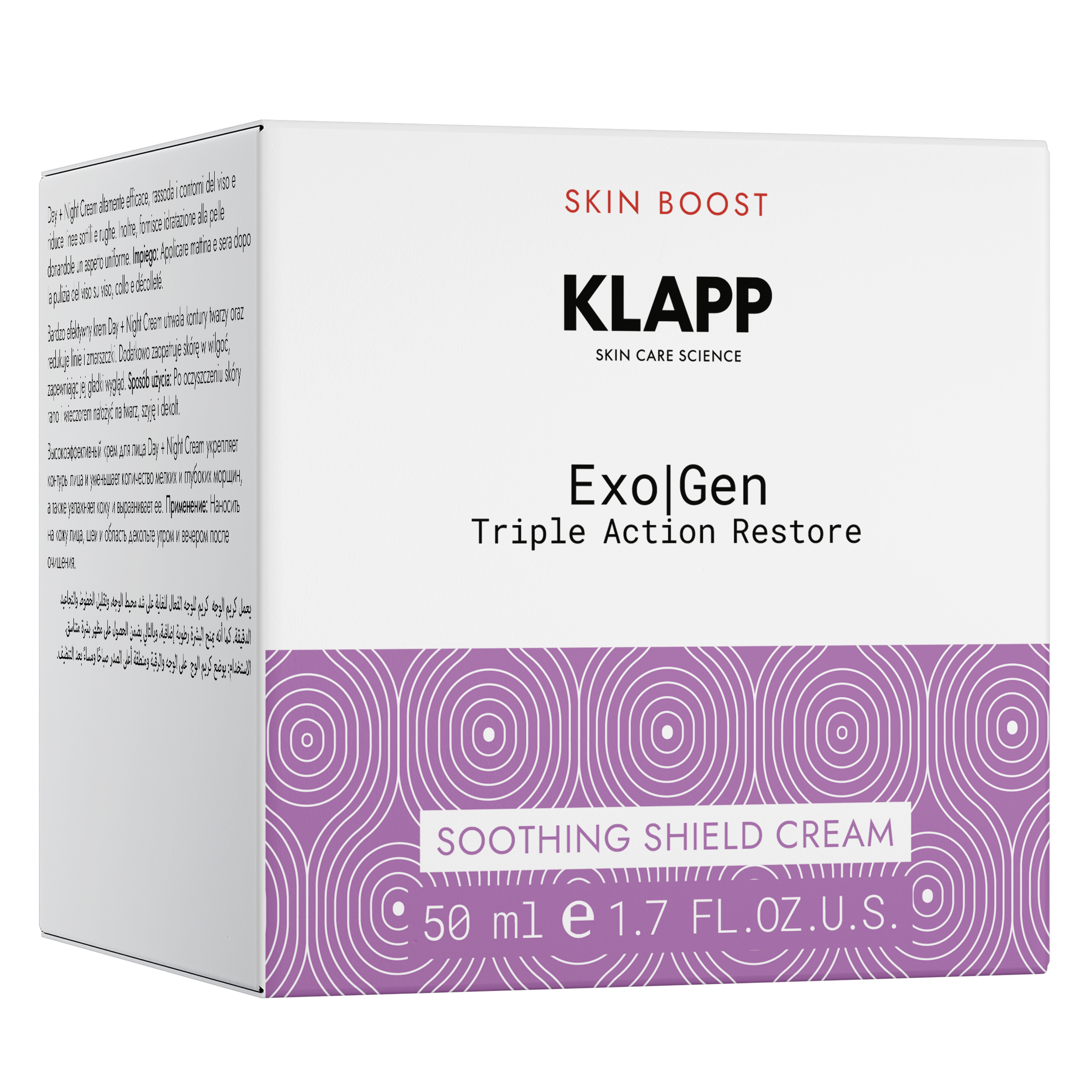 KLAPP Exo|Gen Triple Action Restore Soothing Shield Cream  – für sensible Haut, 50ml, Umkarton