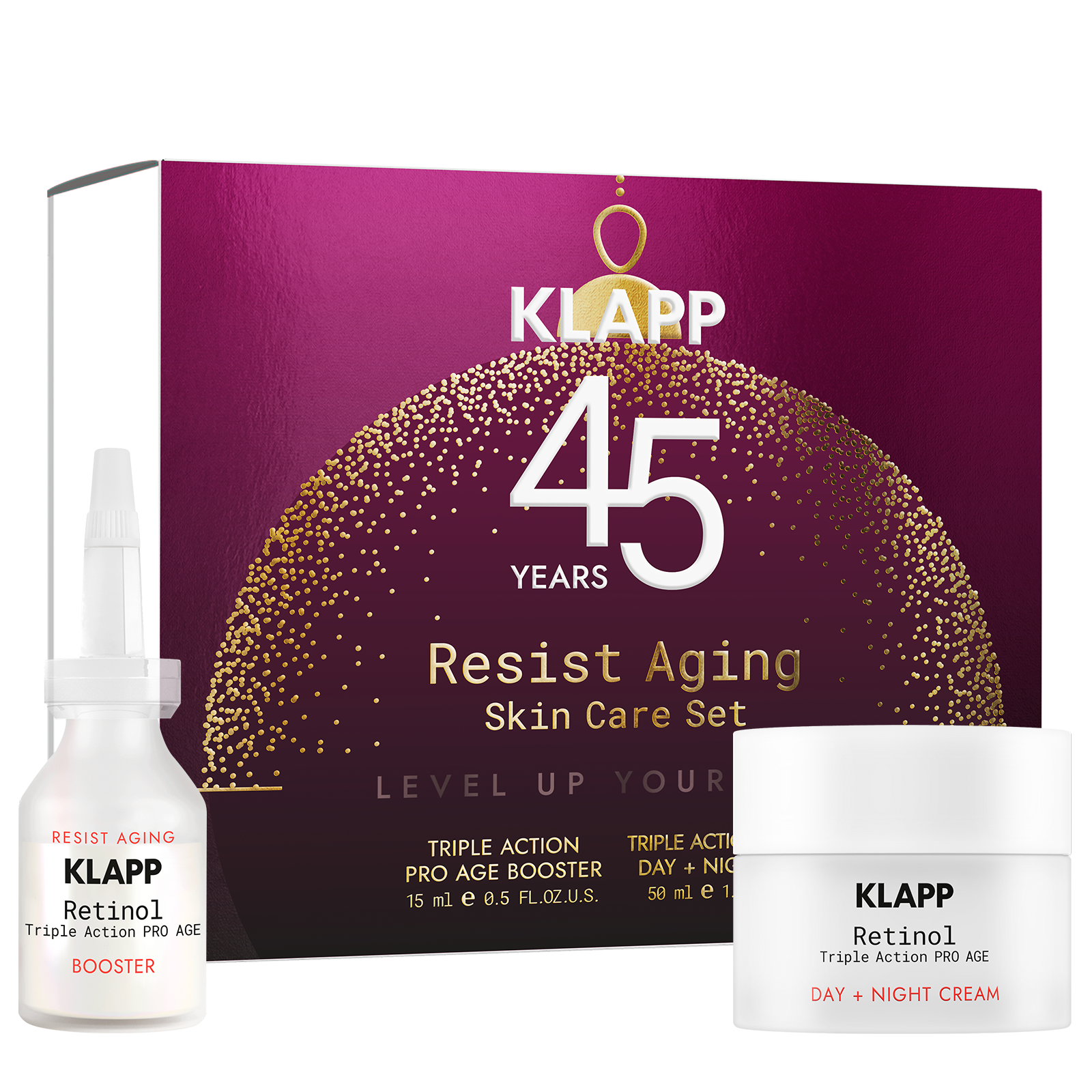 KLAPP Resist Aging Skin Care Set  – Christmas Collection, 1Stk, Einzelprodukte und Geschenkkarton