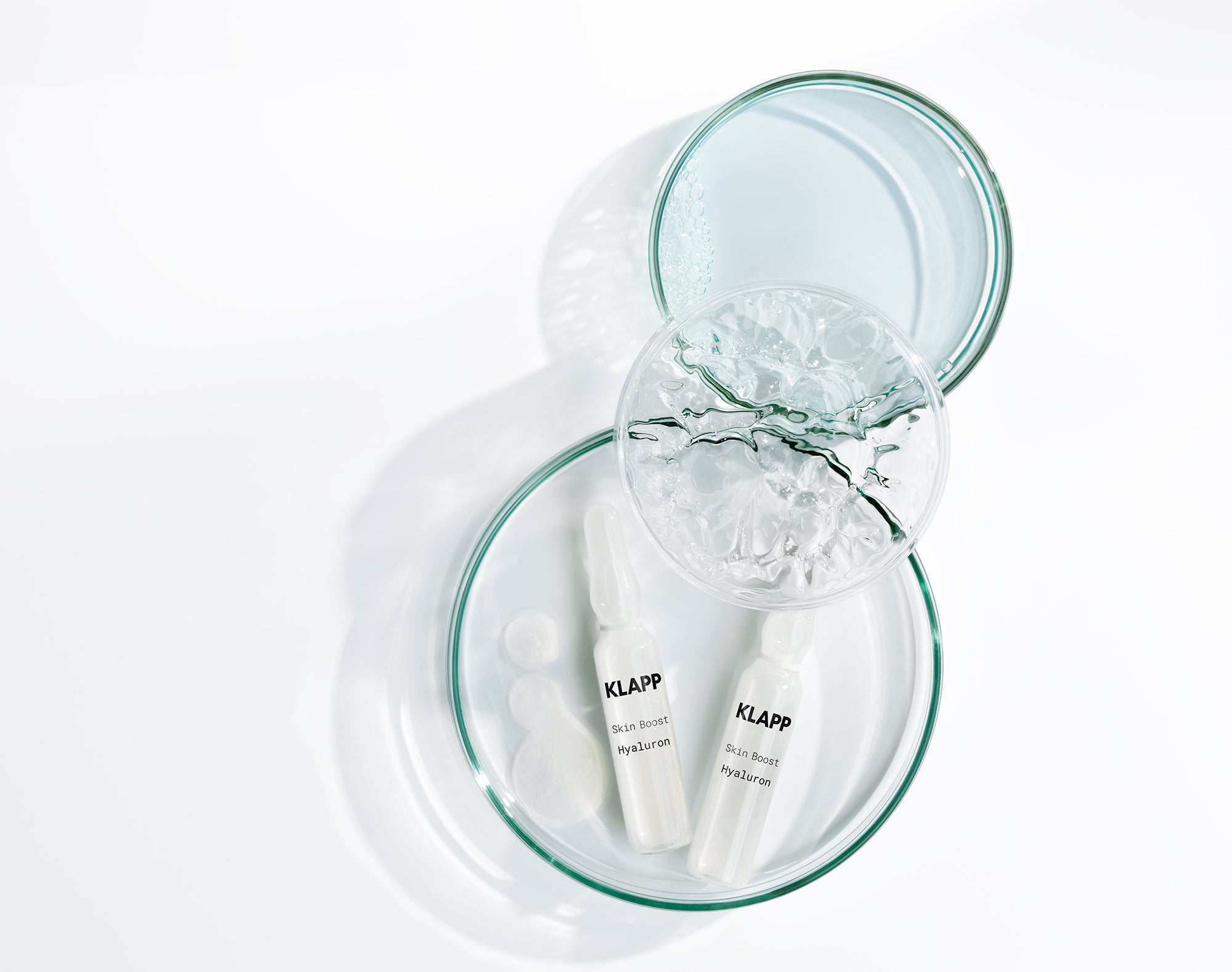 KLAPP Skin Boost Hyaluron Ampoules  – für alle Hauttypen, 5x2ml, Ampullen in Petrischale