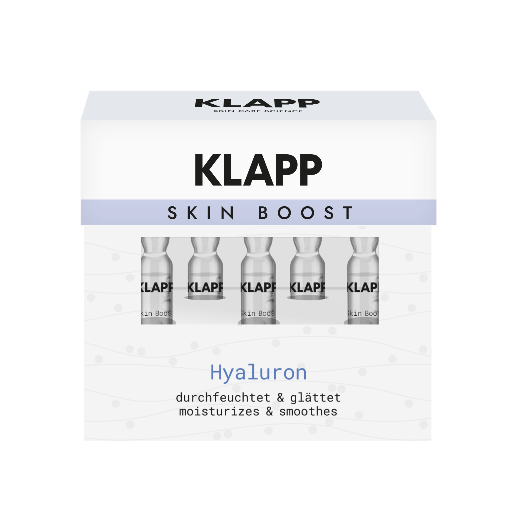 KLAPP Skin Boost Hyaluron Ampoules  – für alle Hauttypen, 5x2ml, Umkarton