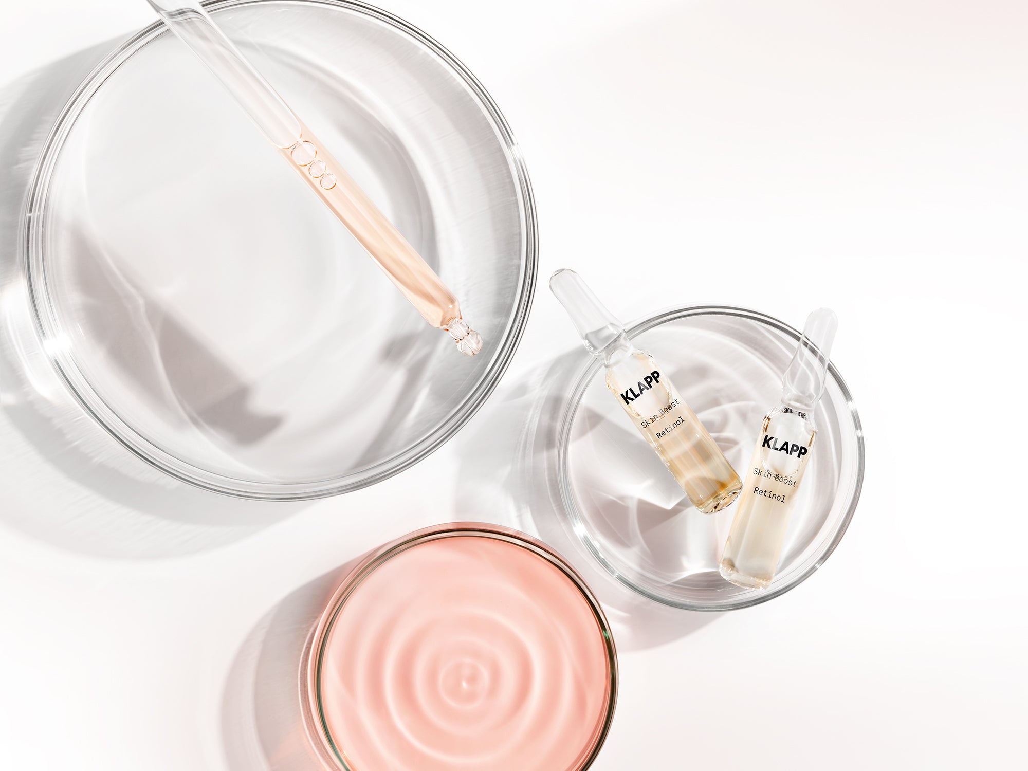 KLAPP Skin Boost Retinol Ampoules – Anti-Aging Konzentrat , 5x2ml, Ampullen in Petrischale mit Pipette