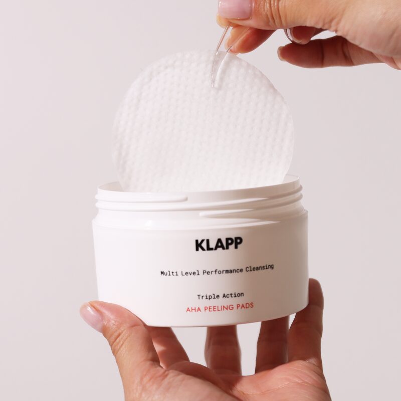 KLAPP Triple Action AHA Peeling Pads – Reinigungspads, 40Stk, Hand entnimmt Pad mit Pinzette