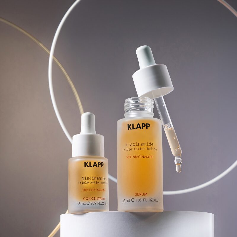 KLAPP Triple Action Refine 20% Niacinamide Concentrate, 15ml, 10% und 20% Serum Pipettenflachen