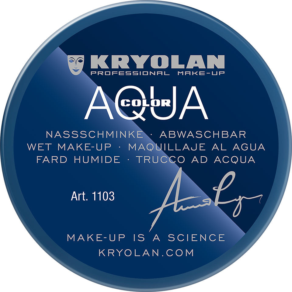 KRYOLAN Aquacolor blue 10 – Kompaktschminke für Gesicht und Körpe, 55ml