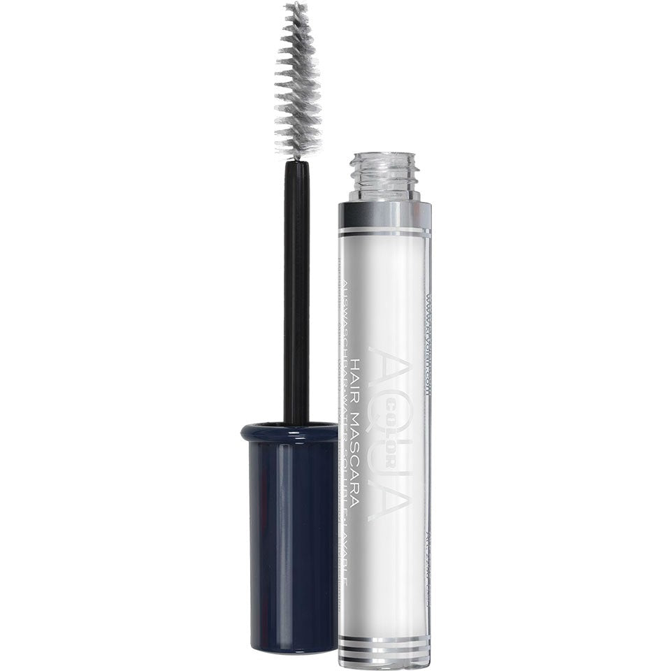 KRYOLAN Aquacolor Hair Mascara white – Temporäre Farbe für Haare und Wimpern, 11ml, Spender offen mit Applikatorbürste
