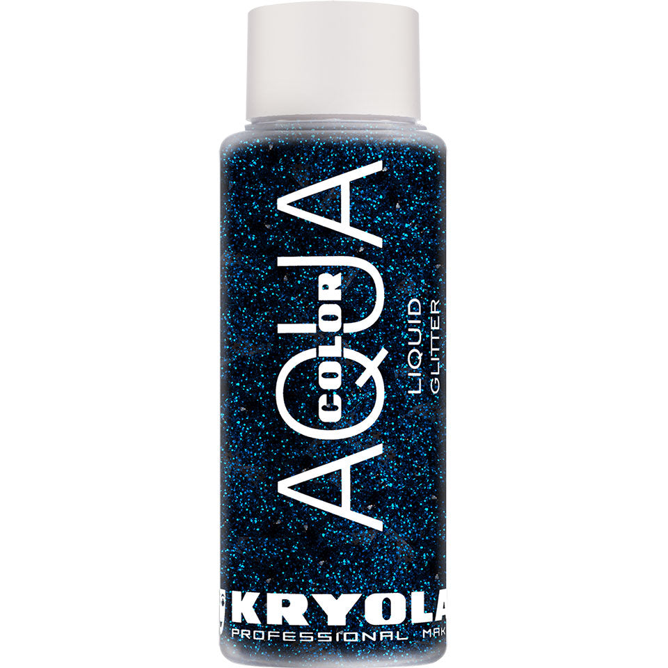 KRYOLAN Aquacolor Liquid Glitter blue – flüssiger Glitter für Gesicht & Körper, 30ml, Flasche