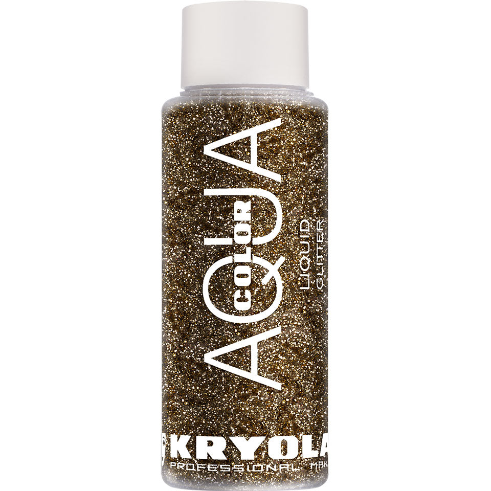 KRYOLAN Aquacolor Liquid Glitter gold – flüssiger Glitter für Gesicht & Körper, 30ml, Flasche