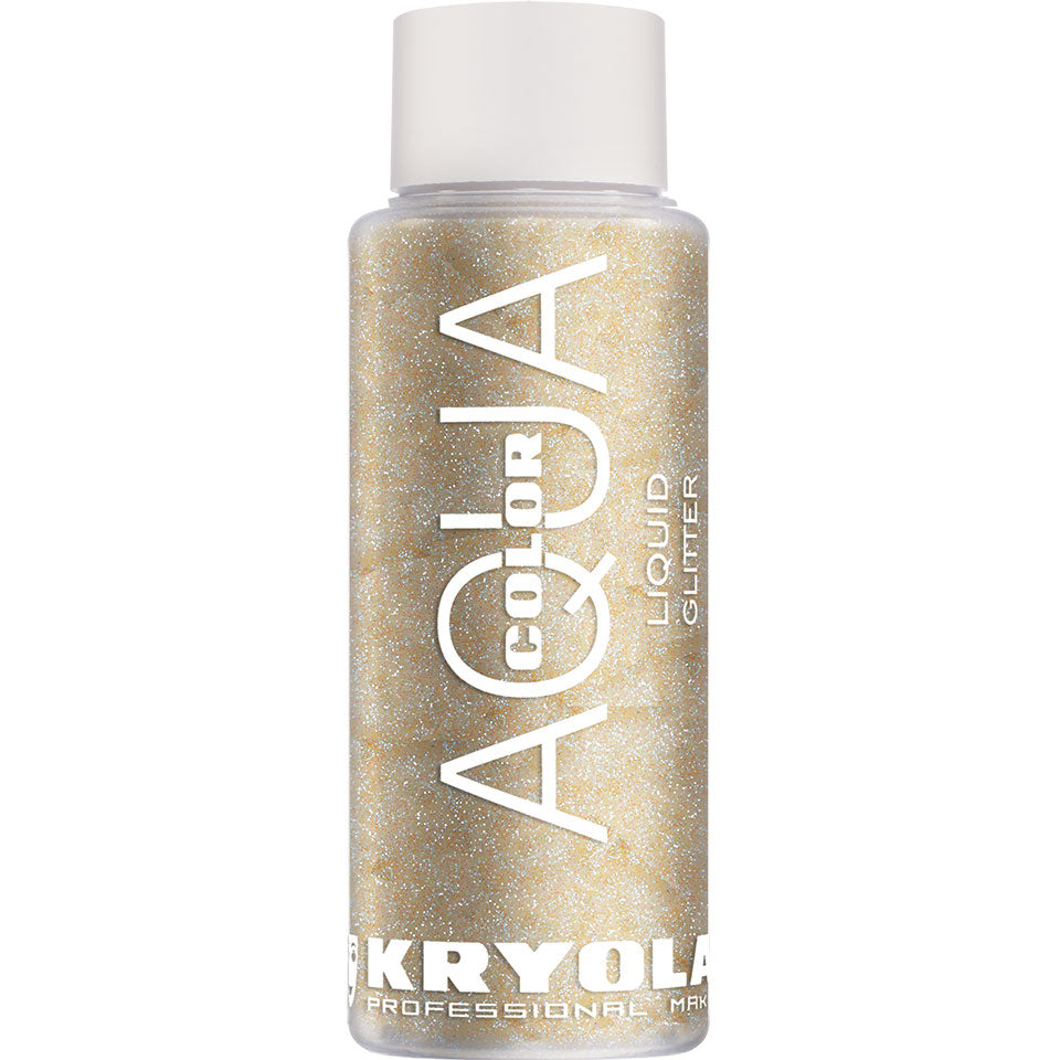 KRYOLAN Aquacolor Liquid Glitter pearl blue – flüssiger Glitter für Gesicht & Körper, 30ml, Flasche