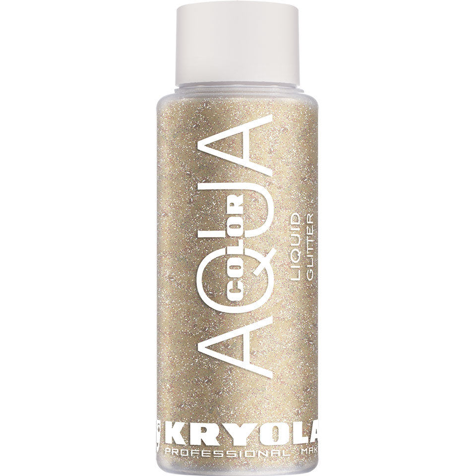KRYOLAN Aquacolor Liquid Glitter pearl green – flüssiger Glitter für Gesicht & Körper, 30ml, Flasche