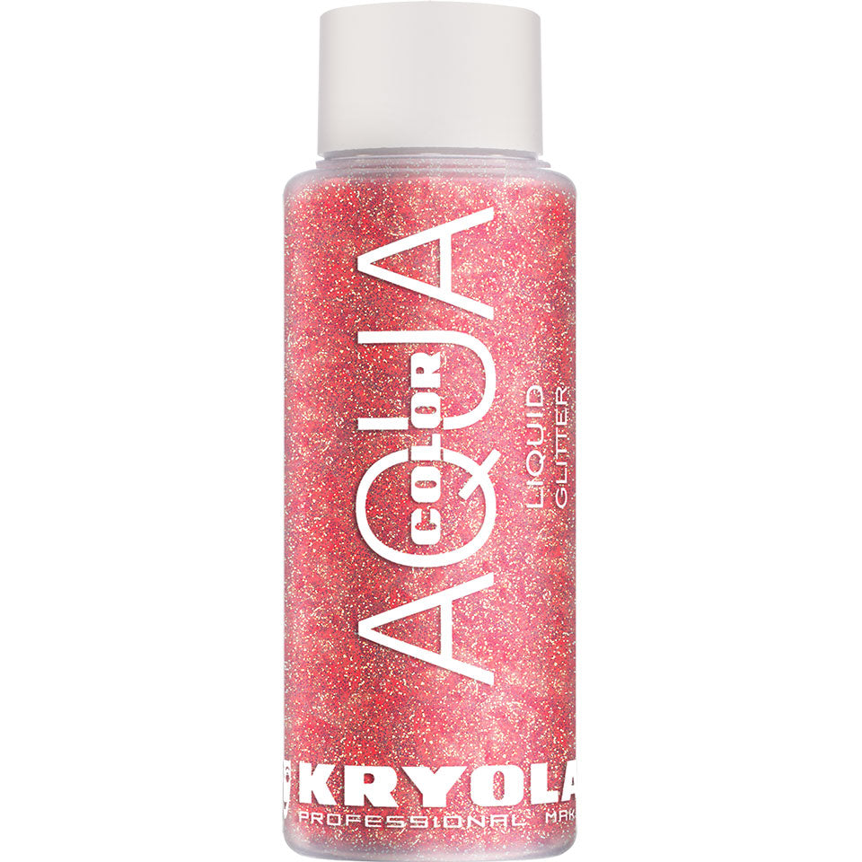 KRYOLAN Aquacolor Liquid Glitter pearl rose – flüssiger Glitter für Gesicht & Körper, 30ml, Flasche