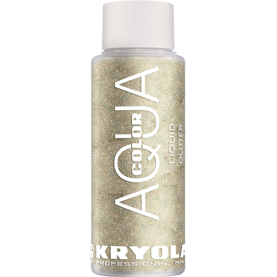 KRYOLAN Aquacolor Liquid Glitter pearl white – flüssiger Glitter für Gesicht & Körper, 30ml, Flasche