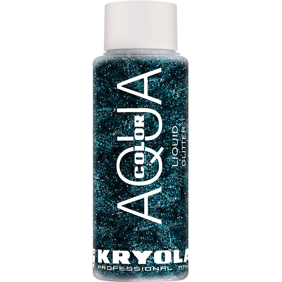 KRYOLAN Aquacolor Liquid Glitter turquoise – flüssiger Glitter für Gesicht & Körper, 30ml, Flasche