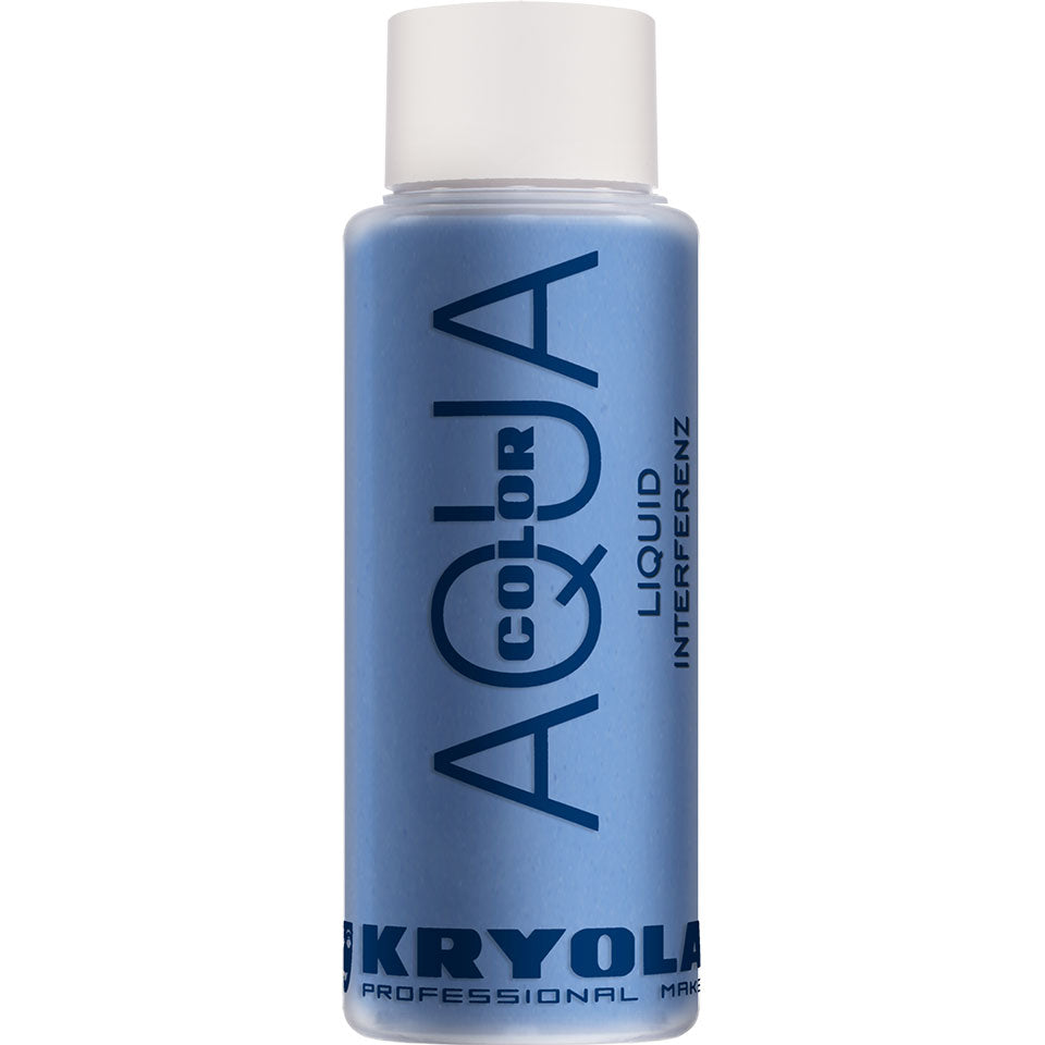 KRYOLAN Aquacolor Liquid Interferenz blueG – flüssiges Perlglanz-Make-up, 30ml, Flasche