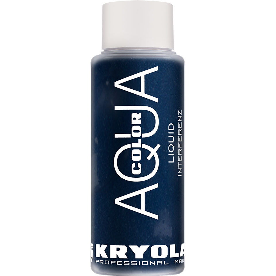KRYOLAN Aquacolor Liquid Interferenz dark blue G – flüssiges Perlglanz-Make-up, 30ml, Flasche