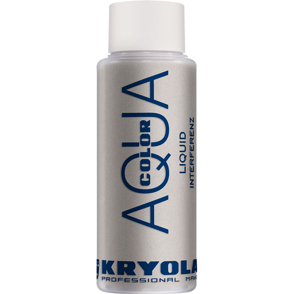 KRYOLAN Aquacolor Liquid Interferenz light silver G – flüssiges Perlglanz-Make-up, 30ml, Flasche