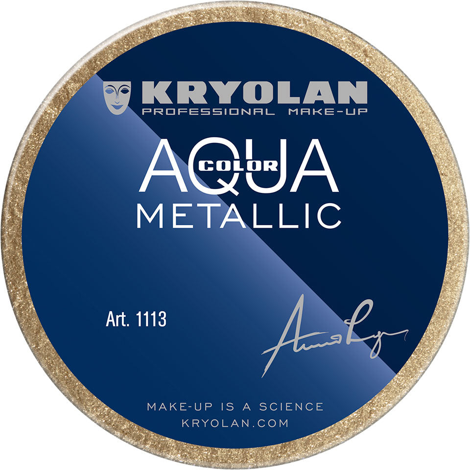 KRYOLAN Aquacolor Metallic gold – Kompaktschminke für Gesicht & Körper, 55ml