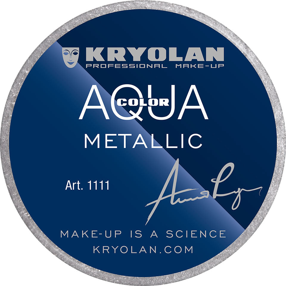 KRYOLAN Aquacolor Metallic silber – Kompaktschminke für Gesicht & Körper, 8ml