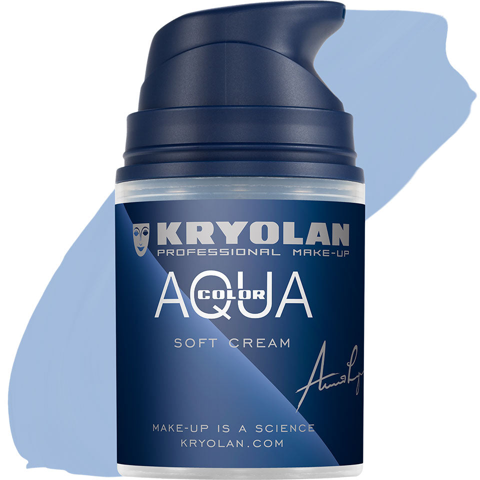 KRYOLAN Aquacolor Soft Cream blue 1 – Liquid Face & Bodypaint, 50ml, Pumpspender