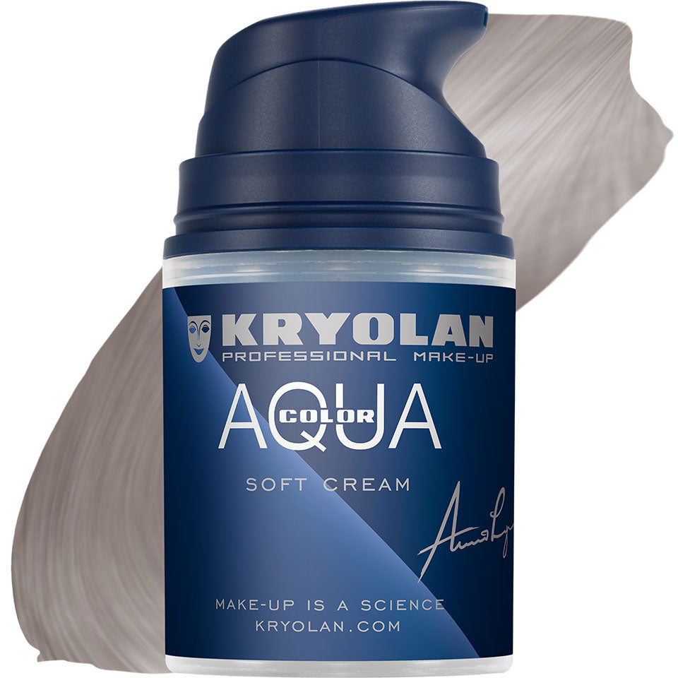 KRYOLAN Aquacolor Soft Cream silver – Liquid Face & Bodypaint, 50ml, Pumpspender