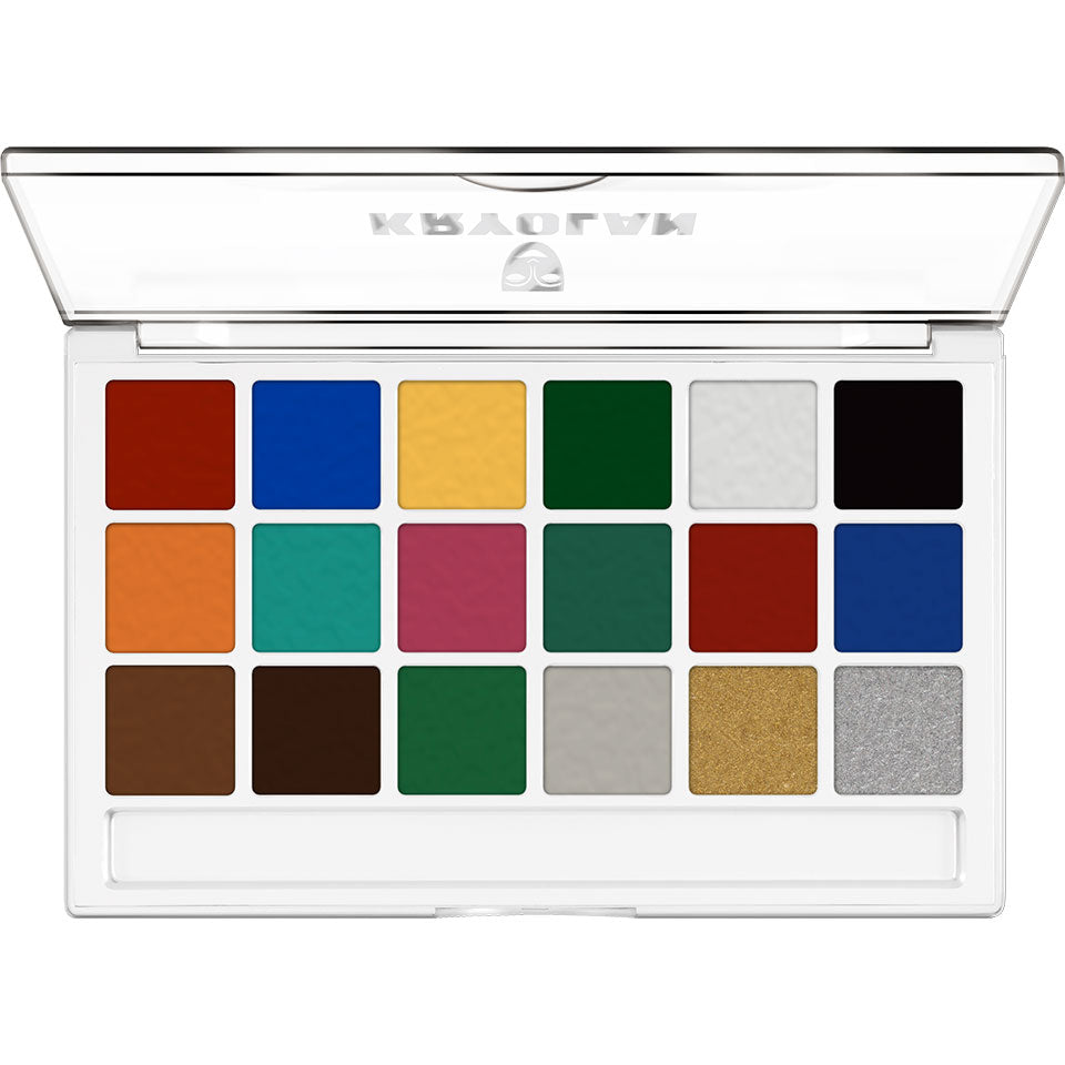 KRYOLAN Body Illustration Make-up Color Palette 18 Farben – hochpigmentierte Farben für Bodypainting & SFX, 16g