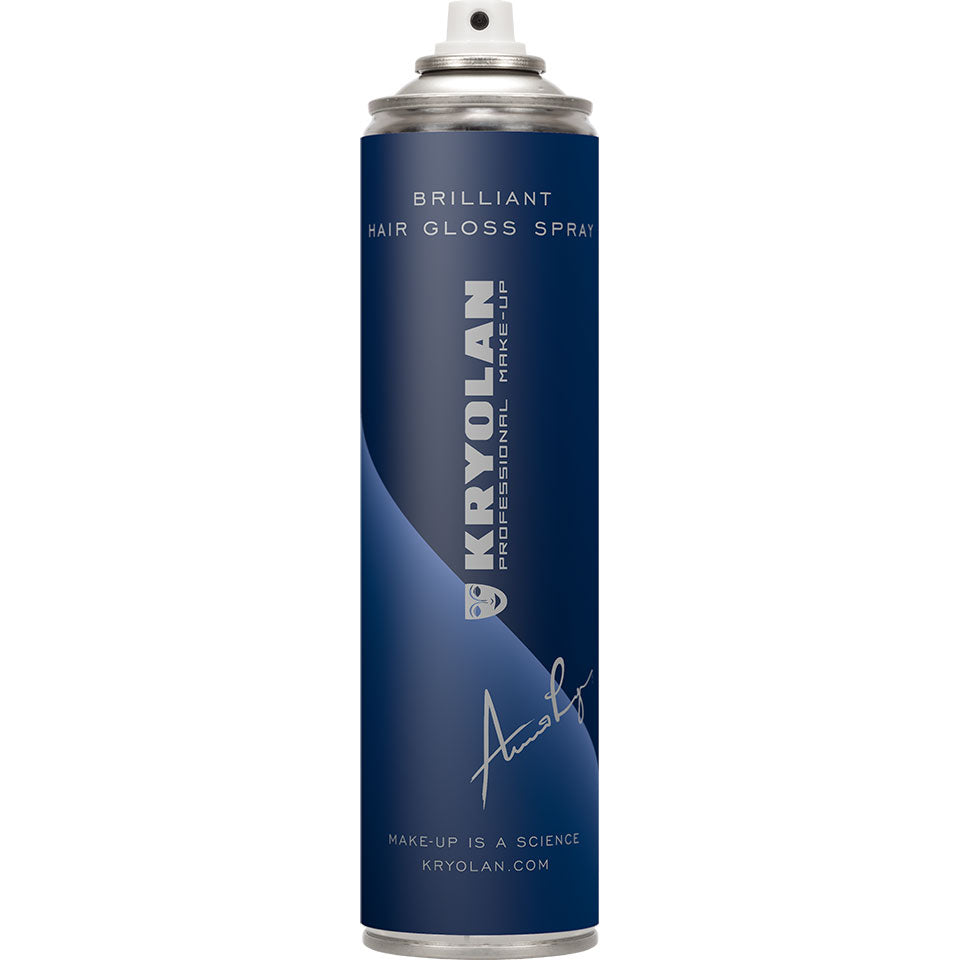 KRYOLAN Brilliant Haarglanz Spray – für glänzendes Haar und Perücken, 400ml, Sprühdose offen