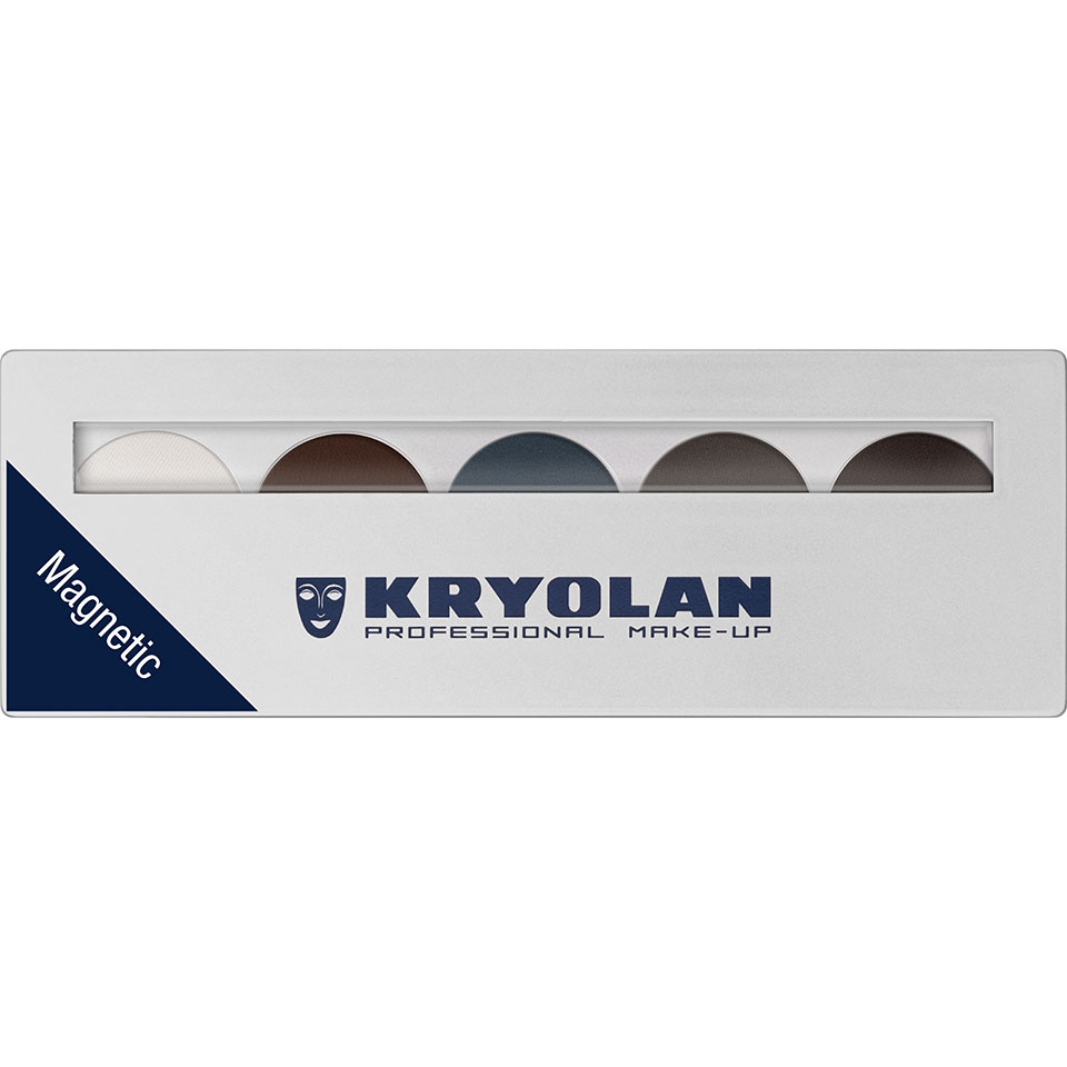 KRYOLAN Cake Eyeliner Set 5 Farben - standart 3 – 5 Profi-Farben im magnetischen Spiegelset, 7,5g, geschlossen