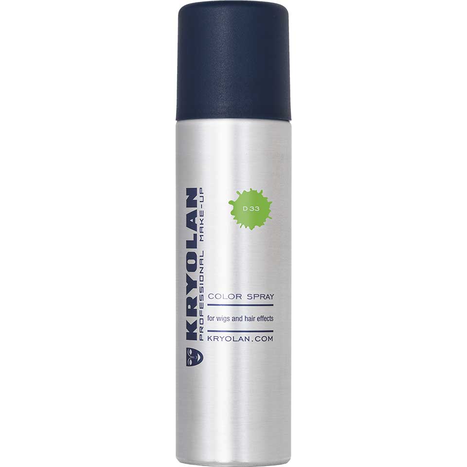 KRYOLAN Color Spray D 33 green – für Haare und Perücken mit hoher Deckkraft, 150ml