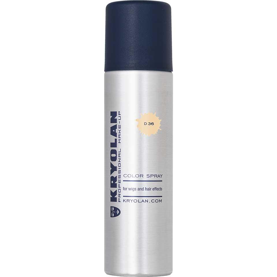 KRYOLAN Color Spray D 36 opaque blond – für Haare und Perücken mit hoher Deckkraft, 150ml