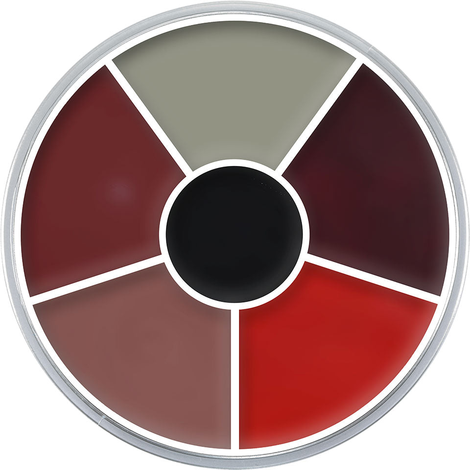 KRYOLAN Cream Color Circle burn & injury – 6 cremige Farben für starke Effekte, 30g