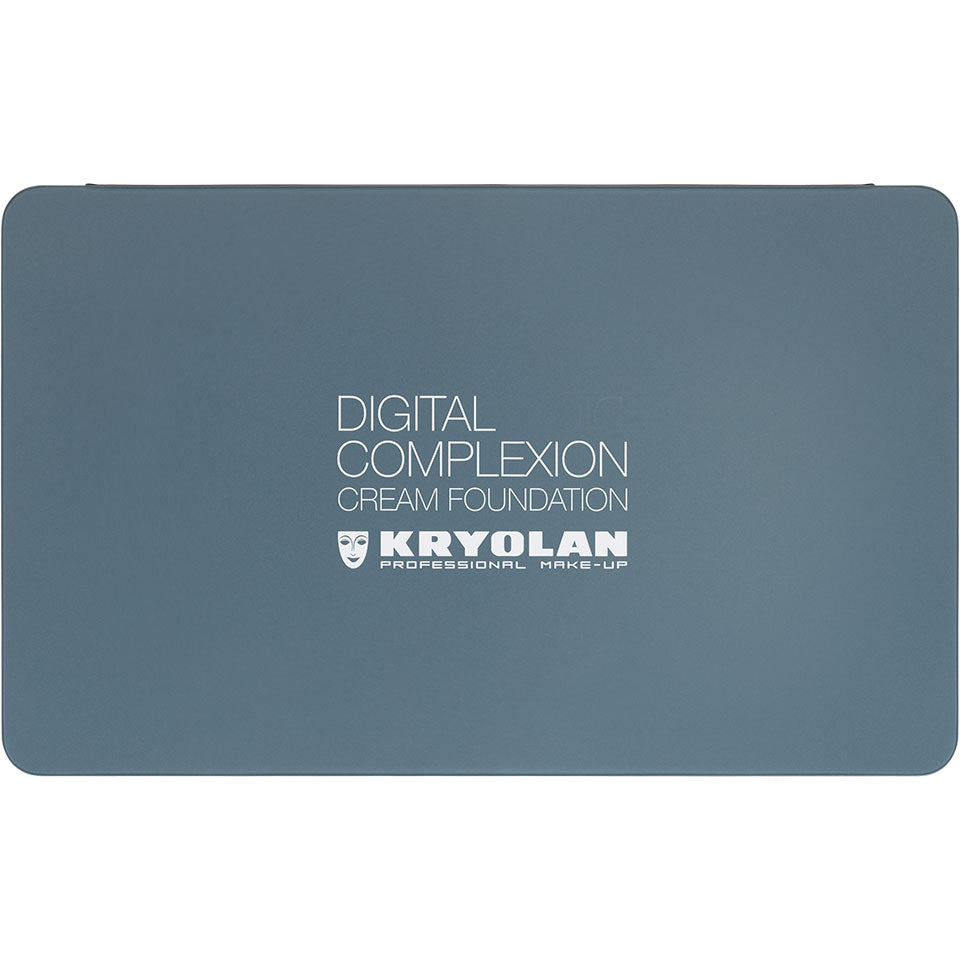 KRYOLAN Digital Complexion Cream Foundation Palette 14 Farben - digital 3 – Aufbaubare Deckkraft, glättendes Finish & nachhaltiges Design, 24,5g, Palette geschlossen