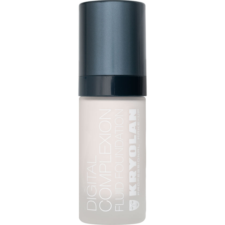 KRYOLAN Digital Complexion Fluid Foundation P01 – Selbstfixierendes, veganes HD-Make-up, 30ml, Pumpspender geschlossen