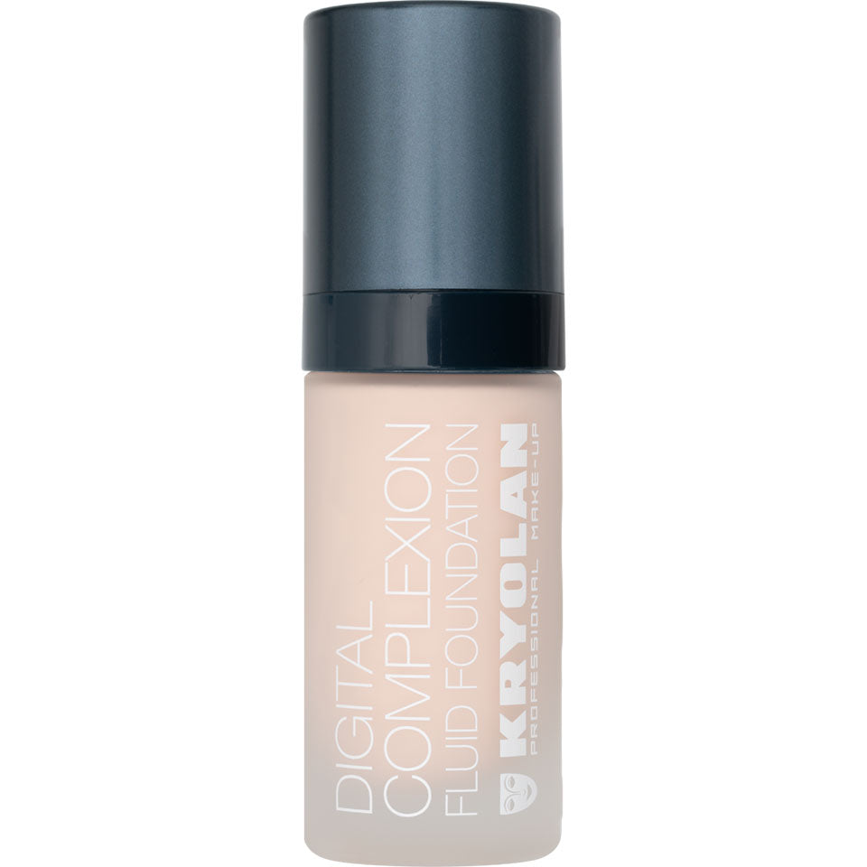 KRYOLAN Digital Complexion Fluid Foundation P02 – Selbstfixierendes, veganes HD-Make-up mit Airbrush-Effekt, 30ml, Pumpspender